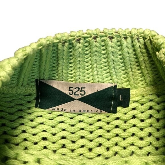 525 America Lime Green Thick Knit Sweater - Picture 5 of 7